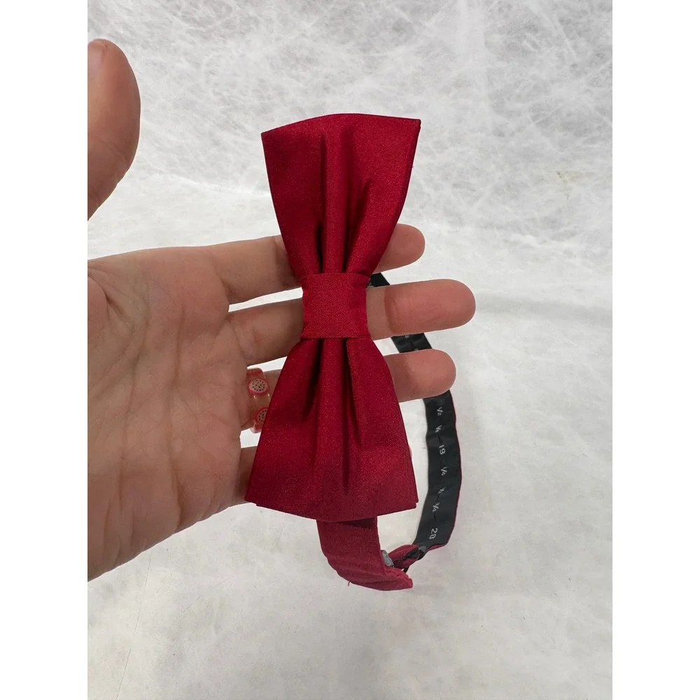 George Mens‎ Burgundy Red 100% Silk Adjustable Pre-Tied Bow Tie Formal Wedding